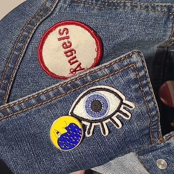 Cavalini sz 1X denim personalized jacket buttons Agust D - Picture 2 of 15